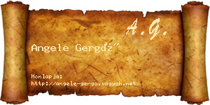 Angele Gergő névjegykártya